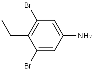 3,5-dibromo-4-ethylaniline 化学構造式