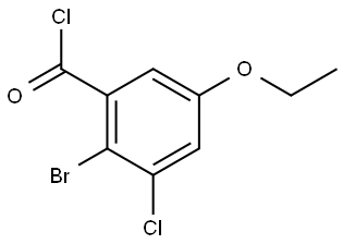 2-Bromo-3-chloro-5-ethoxybenzoyl chloride 结构式