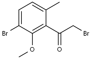 2-Bromo-1-(3-bromo-2-methoxy-6-methylphenyl)ethanone Struktur