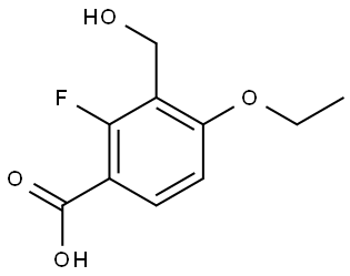 4-Ethoxy-2-fluoro-3-(hydroxymethyl)benzoic acid 结构式