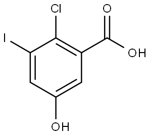 2-Chloro-5-hydroxy-3-iodobenzoic acid Struktur