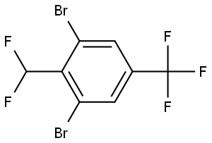 1,3-Dibromo-2-(difluoromethyl)-5-(trifluoromethyl)benzene 化学構造式