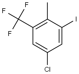 5-Chloro-1-iodo-2-methyl-3-(trifluoromethyl)benzene 结构式