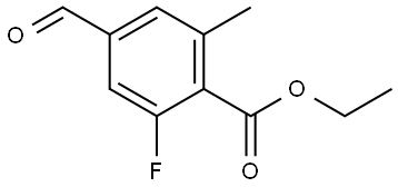 Ethyl 2-fluoro-4-formyl-6-methylbenzoate 结构式