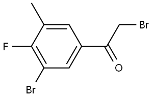 2-Bromo-1-(3-bromo-4-fluoro-5-methylphenyl)ethanone 结构式