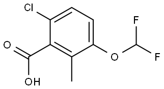 6-Chloro-3-(difluoromethoxy)-2-methylbenzoic acid 结构式