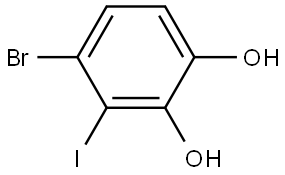 4-Bromo-3-iodo-1,2-benzenediol 结构式
