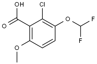 2-Chloro-3-(difluoromethoxy)-6-methoxybenzoic acid Structure