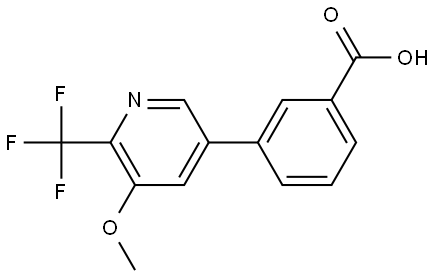 3-[5-Methoxy-6-(trifluoromethyl)-3-pyridinyl]benzoic acid Structure