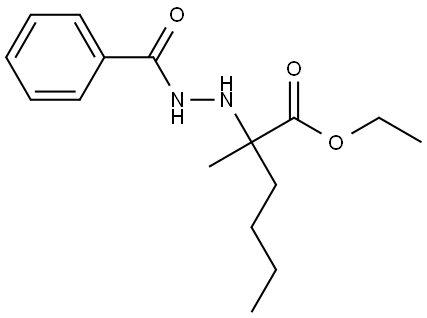 乙基 2-(2-苯甲酰基肼基)-2-甲基己酸酯 结构式
