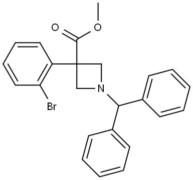 methyl 1-benzhydryl-3-(2-bromophenyl)azetidine-3-carboxylate Struktur