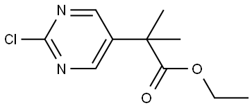 ethyl 2-(2-chloropyrimidin-5-yl)-2-methylpropanoate 化学構造式