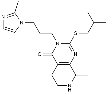 2-(isobutylthio)-8-methyl-3-(3-(2-methyl-1H-imidazol-1-yl)propyl)-5,6,7,8-tetrahydropyrido[3,4-d]pyrimidin-4(3H)-one,2408819-93-0,结构式