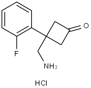 3-(aminomethyl)-3-(2-fluorophenyl)cyclobutan-1-one hydrochloride Structure