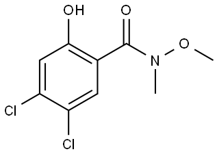 4,5-Dichloro-2-hydroxy-N-methoxy-N-methylbenzamide 化学構造式