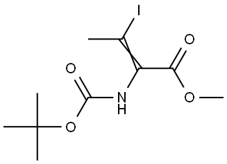 methyl 2-((tert-butoxycarbonyl)amino)-3-iodobut-2-enoate Structure