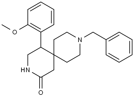 9-benzyl-5-(2-methoxyphenyl)-3,9-diazaspiro[5.5]undecan-2-one Struktur