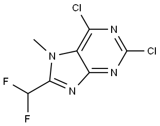 2,6-dichloro-8-(difluoromethyl)-7-methyl-7H-purine Struktur