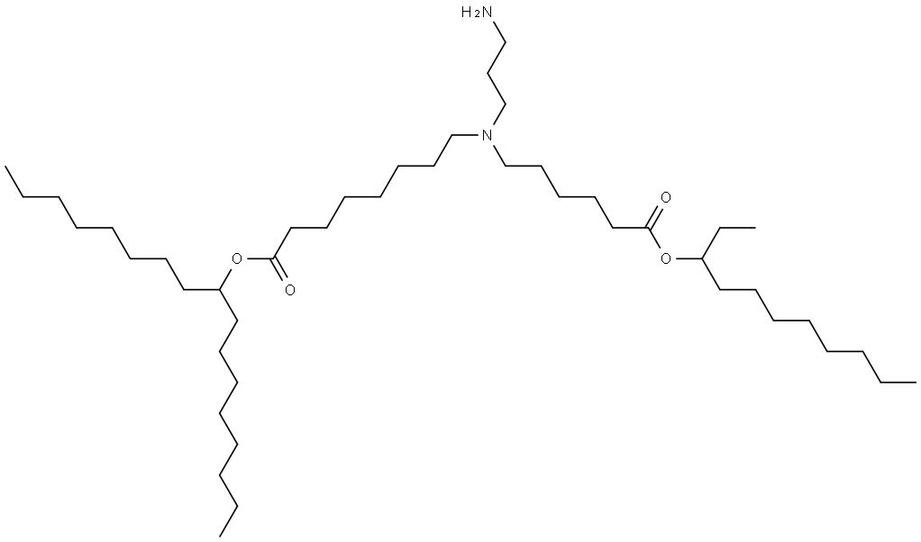 十七烷-9-基 8-((3-氨基丙基)(6-氧代-6-(十一烷-3-氧基)己基)氨基)辛酸酯, 2413775-73-0, 结构式