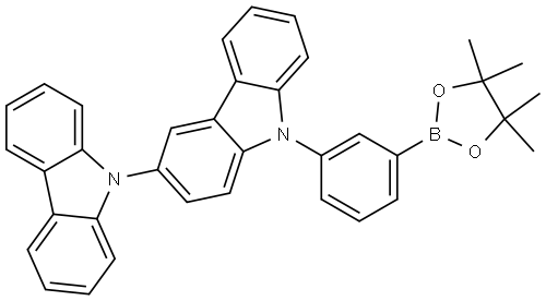 3,9′-Bi-9H-carbazole, 9-[3-(4,4,5,5-tetramethyl-1,3,2-dioxaborolan-2-yl)phenyl]-,2413840-21-6,结构式