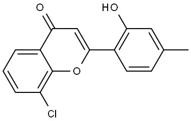4H-1-Benzopyran-4-one, 8-chloro-2-(2-hydroxy-4-methylphenyl)- 结构式