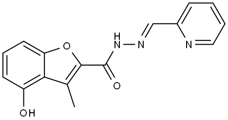 4-Hydroxy-3-methyl-2-benzofurancarboxylic acid (2E)-2-(2-pyridinylmethylene)hydr... 结构式