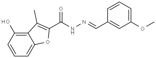 4-Hydroxy-3-methyl-2-benzofurancarboxylic acid (2E)-2-[(3-methoxyphenyl)methylen... 结构式