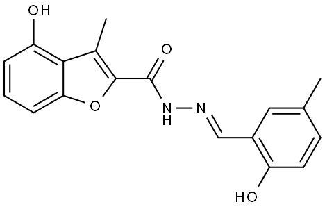 4-Hydroxy-3-methyl-2- benzofurancarboxylic acid (2E)-2-[(2-hydroxy-5-methylphenyl... 结构式