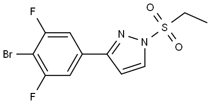 3-(4-Bromo-3,5-difluorophenyl)-1-(ethylsulfonyl)-1H-pyrazole,2416489-09-1,结构式