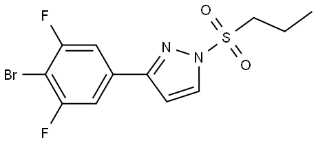 3-(4-bromo-3,5-difluorophenyl)-1-(propylsulfonyl)-1H-pyrazole 结构式