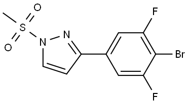 3-(4-bromo-3,5-difluorophenyl)-1-(methylsulfonyl)-1H-pyrazole 结构式