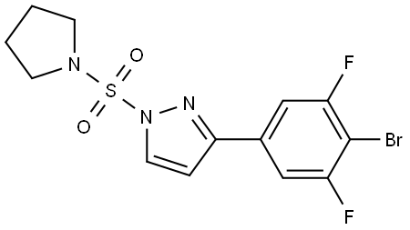 3-(4-Bromo-3,5-difluorophenyl)-1-(1-pyrrolidinylsulfonyl)-1H-pyrazole,2416489-19-3,结构式