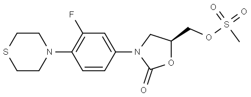 (R)-(3-(3-fluoro-4- thiomorpholinophenyl)-2- oxooxazolidin-4-yl) methyl methanesulfonate Structure