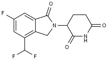 3-(4-(difluoromethyl)-6-fluoro-1-oxoisoindolin-2-yl)piperidine-2,6-dione 结构式