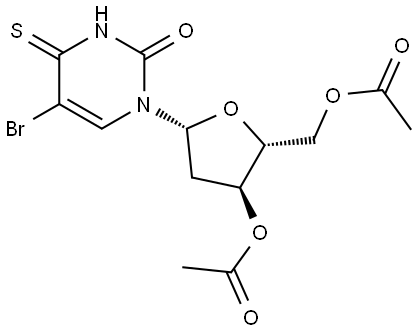 Uridine,2'-deoxy-5-Bromo-4-thio-,3'5'-diacetate Struktur