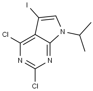 2,4-dichloro-5-iodo-7-isopropyl-7H-pyrrolo[2,3-d]pyrimidine Struktur