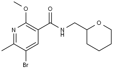 5-Bromo-2-methoxy-6-methyl-N-[(tetrahydro-2H-pyran-2-yl)methyl]-3-pyridinecar...,2434186-44-2,结构式