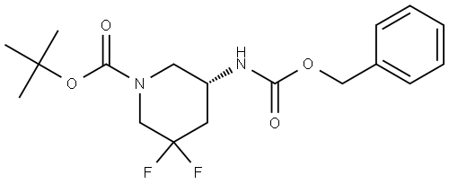 tert-butyl (5R)-5-(benzyloxycarbonylamino)-3,3-difluoropiperidine-1-carboxylate Structure