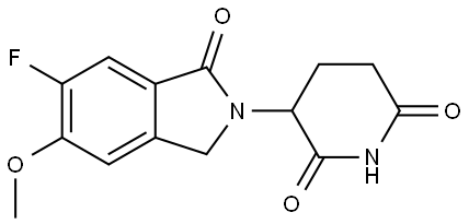 3-(6-fluoro-5-methoxy-1-oxoisoindolin-2-yl)piperidine-2,6-dione Struktur