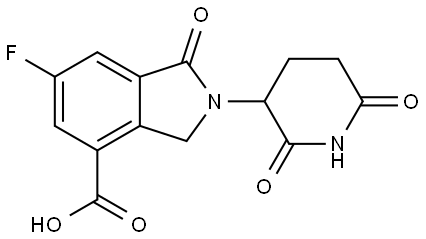 2-(2,6-dioxopiperidin-3-yl)-6-fluoro-1-oxoisoindoline-4-carboxylic acid 结构式