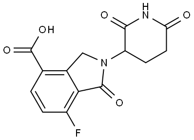2-(2,6-dioxopiperidin-3-yl)-7-fluoro-1-oxoisoindoline-4-carboxylic acid 化学構造式