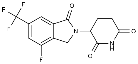 3-(4-fluoro-1-oxo-6-(trifluoromethyl)isoindolin-2-yl)piperidine-2,6-dione Structure