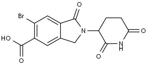 6-bromo-2-(2,6-dioxopiperidin-3-yl)-1-oxoisoindoline-5-carboxylic acid Struktur