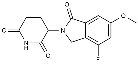 3-(4-fluoro-6-methoxy-1-oxoisoindolin-2-yl)piperidine-2,6-dione Struktur
