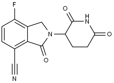 2-(2,6-dioxopiperidin-3-yl)-7-fluoro-3-oxoisoindoline-4-carbonitrile Structure