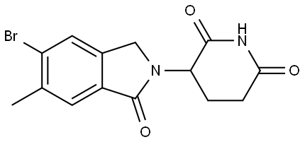 3-(5-bromo-6-methyl-1-oxoisoindolin-2-yl)piperidine-2,6-dione 化学構造式