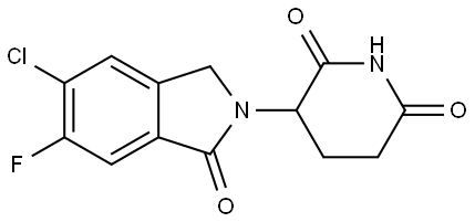3-(5-chloro-6-fluoro-1-oxoisoindolin-2-yl)piperidine-2,6-dione 结构式