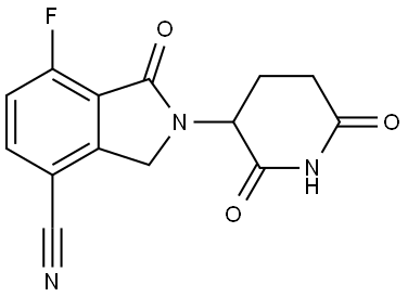 2-(2,6-dioxopiperidin-3-yl)-7-fluoro-1-oxoisoindoline-4-carbonitrile Structure