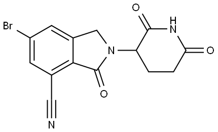 6-bromo-2-(2,6-dioxopiperidin-3-yl)-3-oxoisoindoline-4-carbonitrile 结构式