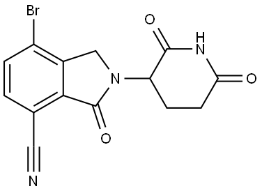 7-bromo-2-(2,6-dioxopiperidin-3-yl)-3-oxoisoindoline-4-carbonitrile 化学構造式